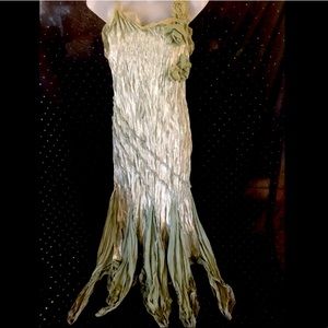 Velour Ragdoll Dress in Sage Green